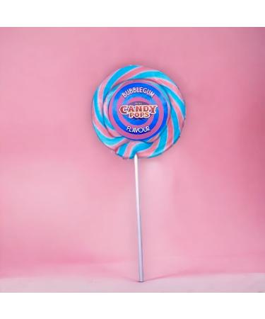 Bubble Gum XL Large Wheel Lollies - Swirl Lollipops - Party Favour - Sweets - Rock Candy 75g 4 Inch Diameter 9 Inch Length (X 1) - Buy Online on GoSupps.com