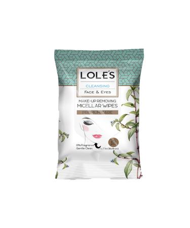 LOLE'S Micellar Wipes - Makeup Removing Wipes with Plant Based Ingredients - Hydrating & Gentle on Skin - Parabens Free 25 count (Pack of 1) Make-Up Removing