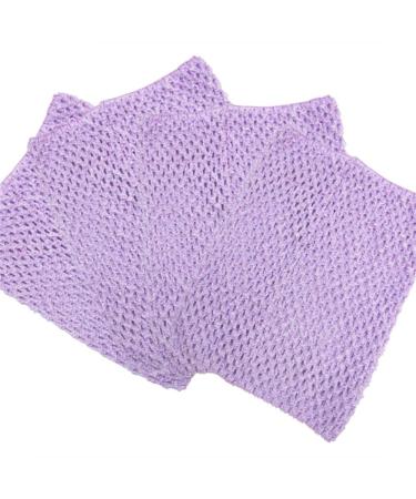 Time to Sparkle 4pcs Crochet Tube Top Crochet Tutu Infant Dress Baby Girls Skirt Pettiskirt 7"x9" Lavender 18x22cm Lavender