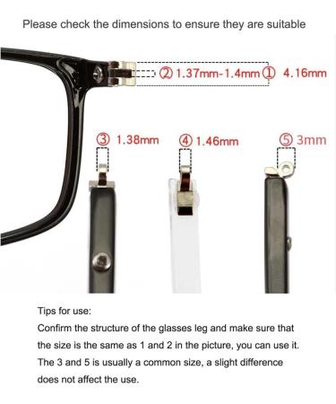 Replacement Glasses Temples - Metal Frame Transparent Temple Parts for Optimal Fit - Buy Online on GoSupps.com