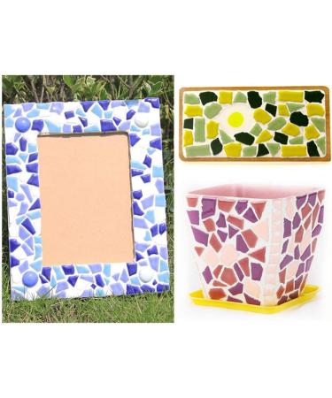 200g Mosaic Stained Glass Tiles for Home Decoration DIY Arts & Crafts - White Ceramic 0.5x2 cm - Buy Online on GoSupps.com