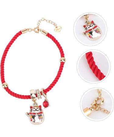 TEHAUX 2 Pcs Red String Bracelet Abundance Red Bracelet Lucky Rope Strap Red Rope Bangle Chinese Red Bracelet Knitting Gift New Year Gift Womens Gifts Year of Birth Alloy Jewelry Student - Buy Online on GoSupps.com