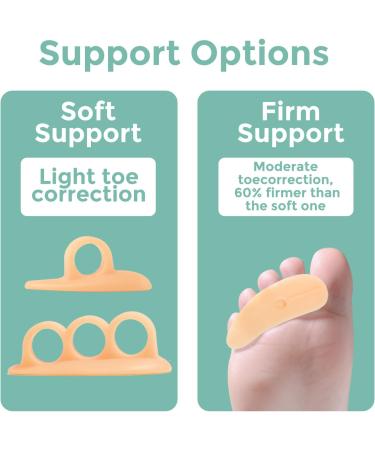 Welnove Hammertoe Corrector Gel Toe Straighteners - 8 Pcs Firm Support Pads for Bent Crooked & Hammer Toes - Cushioned Relief in Beige - Buy Online on GoSupps.com