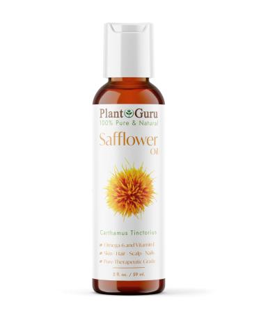 Safflower Oil 2 oz Cold Pressed 100% Pure Natural Carrier - Skin Body And Face. Great For Moisturizing Creams Lotions Scalp Treatments and Lip Balms