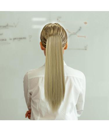 Ponytail Extension 22" Long Straight Wig Claw Clip Ponytail Extension Heat-Resisting Synthetic Fake Hair Pieces Diy Haircut for Women Girls Short and Less Hair (Blonde-27/613) - Buy Online on GoSupps.com