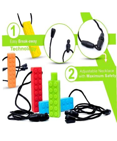 Baby Silicone Building Block Teether Necklace - Molar Stick Educational Toy (Red) - Fun Infant Development - Buy Online on GoSupps.com