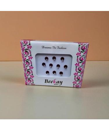 Shop Bindi Indian Art Bollywood Reusable Body Jewels - Solid Silver Face Tikki for Women | Maroon Medium (SE-Bindi-08 - Buy Online on GoSupps.com