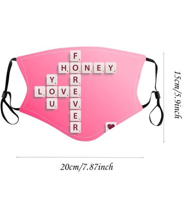 Comfortable Windproof mask Cute Sweet Heart Shapes On Blurry Background Romantic Love Valentines Day Printed Facial decorations for adult - Buy Online on GoSupps.com