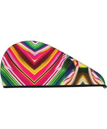 Rainbow Stripe Coral Velvet Dry Hair Cap | Anti-Frizz Cap for Curly Long & Thick Hair - International Shipping - Buy Online on GoSupps.com