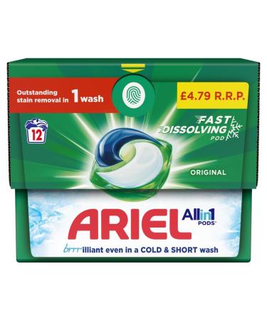 Ariel All-in-1 PODS || Laundry Detergent Washing Liquid Tablets/Capsules || Removes Tough Stains & Odours || PMP (Pack of 4) 3 count (Pack of 4)