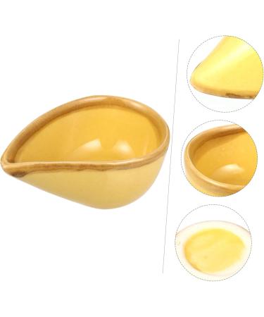 Fomiyes Aromatherapy Mixing Bowl - Ceramic Yellow Facial Jewelry Tray for Essential Oils & Masks | 8.5x5.5cm - Buy Online on GoSupps.com