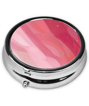 Buy Pink Gradient Round Pill Box Organizer - 3 Compartment Portable Travel Container - Buy Online on GoSupps.com