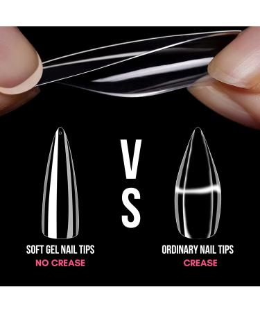 Makartt 240Pcs Soft Gel Full Cover Nail Extensions Kit | XXL Stiletto Nail Tips | Press on Nails with Glue and File - Buy Online on GoSupps.com