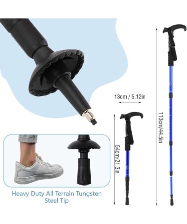 Adjustable Folding Walking Stick Walking Cane for Women & Men Hiking Poles with T Handle Walking Sticks for Hiking Walking Canes for Men Hiking Stick for Women Men Hikers - Buy Online on GoSupps.com