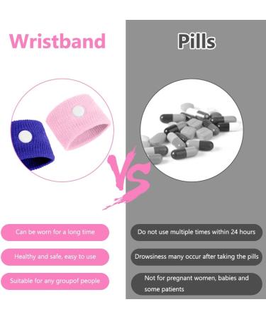 ACWOO Motion Sickness Wristbands - 2 Pairs Anti-Nausea Bands for Kids & Adults | Car & Sea Sickness Relief | Pink & White - Buy Online on GoSupps.com
