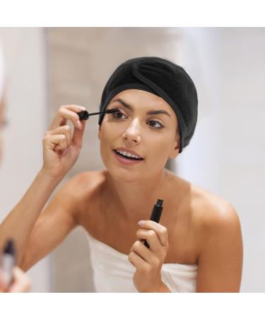 Sibba 3 Pack Spa Headband Adjustable Headband for Face Wash Makeup Beauty Facial Loop Yoga Headband Self-Adhesive Towel (Black) - Buy Online on GoSupps.com