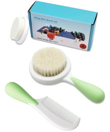 Baby Hair-Brush and Comb Set Includes Soft Baby Brush  Bath Sponge  Baby Comb | Ideal for Newborns and Toddlers | BRADYS HOUSE