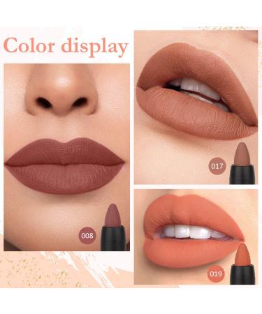 Evpct 3Pcs Nude Beige Dark Light Brown Yellow Matte Lipstick and Lip Liner Set - Long Lasting Waterproof Lip Makeup Duo (Pack of 1) - 24 Hour Matte Lip Gloss - Buy Online on GoSupps.com