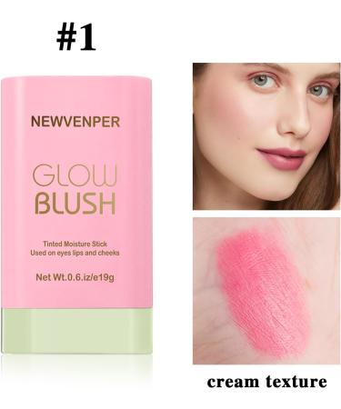 Waterproof Cream Blush Stick for Cheek, Eyes & Lips - Long Lasting & Smooth Formula - Lightweight Blush Wand 01# PINK 19.00g - Pack of 1 - Buy Online on GoSupps.com