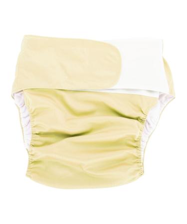 Boroco washable diaper for adults 4 colors cloth diapers for adults reusable washable adjustable large diaper nursing pants for adults (yellow102)
