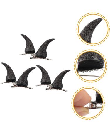 minkissy 12 Pairs Horn Hairpin Halloween Hair Accessories Halloween Party Supplies Costume Hair Accessories Creative Hair Accessories Black Outfit Hair Accessory for Women Demon Bobby Pins - Buy Online on GoSupps.com