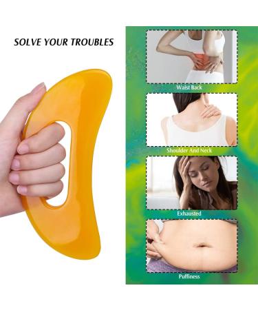 Gua Sha Massage Device with Resin Handle - Anti-Cellulite Tool for Back Neck Legs & Face | Body Shaping Massage - Buy Online on GoSupps.com