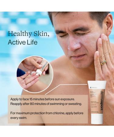 Buy Dermasport Skin Care Set for Swimmers | SPF 50 Sunscreen & Gentle Cleanser for Pre/Post-Swim Protection | Smooth Youthful Skin Essentials - Buy Online on GoSupps.com