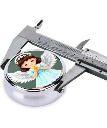 Cute Little Angel Round Pill Box | 3 Compartment Organizer | Portable Travel Pill Box for International Shipping - Buy Online on GoSupps.com