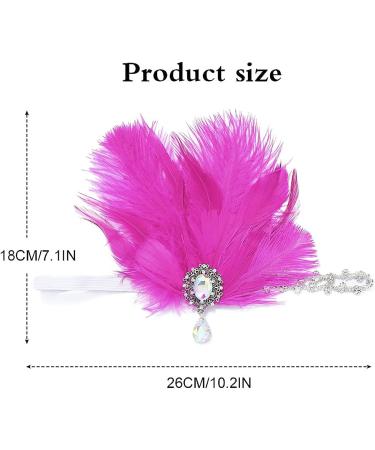 GENBREE 1920s Flapper Headpiece - Rose Red Feather Rhinestone Gatsby Headband for Women - Buy Online on GoSupps.com
