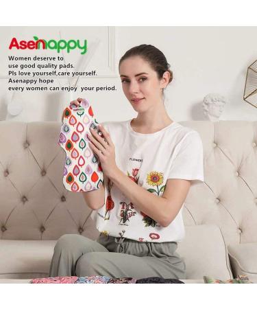 Asenappy 4 PCs Cloth Sanitary Pads Reusable X Large Cloth Menstrual Pads for Heavy Flow Night Use + Wet Bag Multicolor B - Buy Online on GoSupps.com