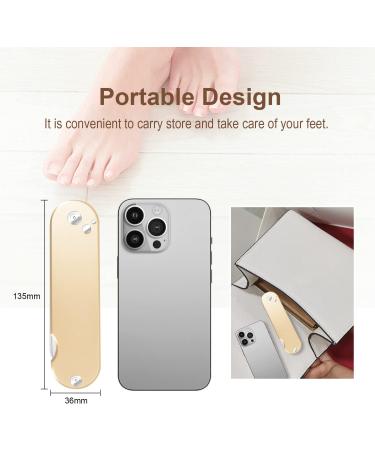 Foldable Foot Rasp File Callus Remover 3 in 1 Stainless Steel Pedicure Foot Scraper with 3 Sides to Remove Cracked Heels Hard Skin Smooth Feet Can Be Used Wet or Dry Skin(Champagne) - Buy Online on GoSupps.com