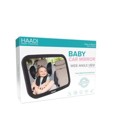 Baby Car Mirror Rear View - 360 Adjustable Extra Wide Crystal Clear & Shatterproof Back Seat Baby Essentials to See Rear Facing Infants Babies Kids Child & New born