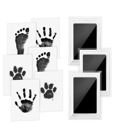 3 PCs baby impression set baby handprint and footprint Clean touch stamp cushion baby hand print baby skin does not come into contact with color for baby shower family gift - norjews - Buy Online on GoSupps.com