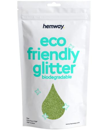Hemway Eco Friendly Biodegradable Glitter 100g / 3.5oz Bio Cosmetic Safe Sparkle Vegan for Face, Eyeshadow, Body, Hair, Nail and Festival Makeup, Craft - Ultrafine (1/128