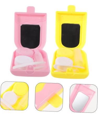 Homsfou Contact Lens Organizer Box - 2 Sets with Mirror & Container for Colored Lenses - Stylish Ice Cream Design Travel-Friendly Lens Holder - Buy Online on GoSupps.com