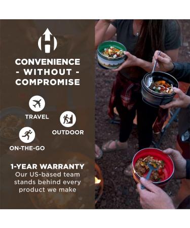 HYDAWAY Collapsible Insulated Bowl with Lid - Portable 1-Quart Dinnerware for Camping, Hiking, Travel - Packable & Resealable - Buy Online on GoSupps.com