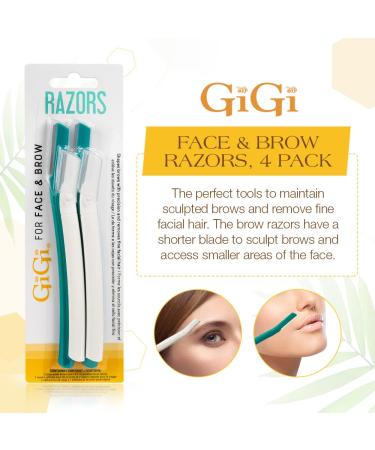GiGi Razors for Face and Brow - 4-Piece Set | Precision Grooming for Flawless Skin | International Shipping Available - Buy Online on GoSupps.com
