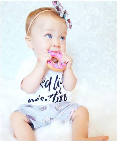 Silli Chews Girls Teething Ring Donut | Pink Silicone Baby Teether - Buy Online on GoSupps.com