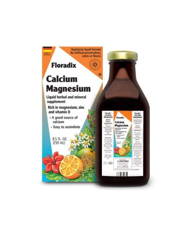 Flora Floradix Calcium Magnesium Liquid Herbal and Mineral Supplement 8.5 fl oz (250 ml)