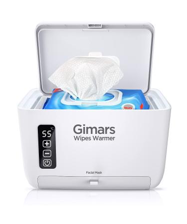 Gimars Wet Wipe Warmer with Warm Glow, Baby Diaper Wipe Warmer Dispenser with 3 Levels LED Temperature Control, Quickly and Evenly Heating The Wipes Without Burn or Dry Out The Wipes,Super Quiet