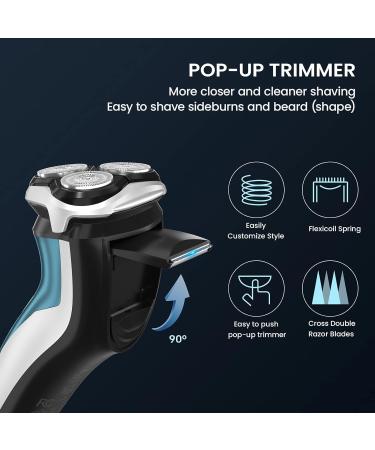 SweetLF Electric Shaver Razor Men Wet Dry Rotary Shavers for Men Electric Shaving Razors with Pop-up Trimmer Bright Blue - Buy Online on GoSupps.com