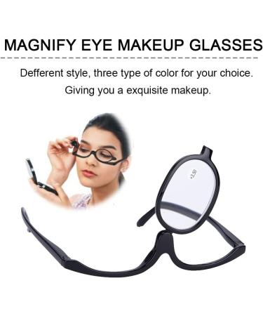 Magnify Eye Makeup Glasses Makeup Glasses Flip Up Lens Single Lens Rotating Eye Glasses Women Cosmetic Makeup Essential Tool Gafas De Maquillaje Lentes Para Maquillarse (250+Blue) - Buy Online on GoSupps.com