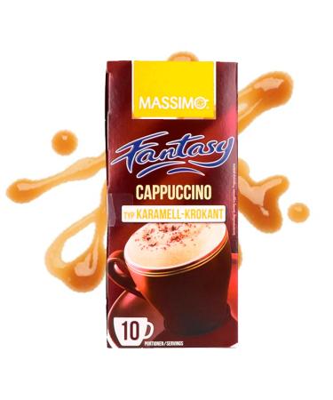 MASSIMO Massimo Pack of 160 Instant Caramel and Cappuccino Coffee Sticks - 12.5g - Flavored drink powder with soluble caramel-flavored cappuccino powder
