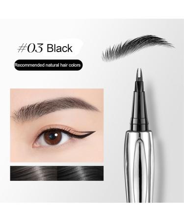 Cooklesa Eyebrow Long-Lasting Natural 3D Waterproof Microblading Eyebrow Pencil Cooklesa Upgraded Natural Waterproof Eyebrow Pen with Microfine Tip (Black-2pcs) - Buy Online on GoSupps.com