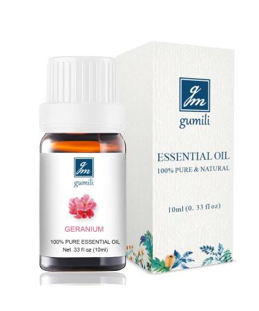 Geranium Essential Oil 10ml 100% Pure Geranium Oil for Diffuser Skin Hair Face Soap & Candle Making Aromatherapy & Massage Geranium 0.34 Fl Oz (Pack of 1)