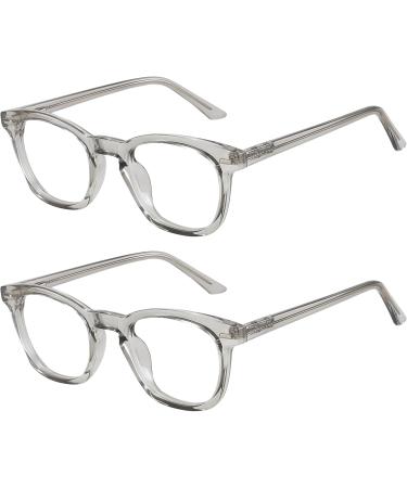 Square Blue Light Blocking Glasses for Men & Women - Grey 2 Pack | Stylish & Comfortable - Buy Online on GoSupps.com