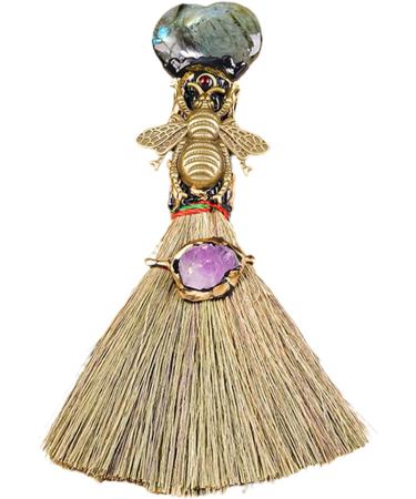 Broom Pendant | Natural Small Wiccan Ritual Broom Cute Car Pendant Handmade Crystal Wand Points Broom Miniature Home Decor for Halloween Decoration Frifer - Buy Online on GoSupps.com