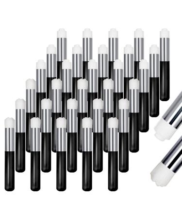 30 Pieces Lash Shampoo Brushes Eyelash Extensions Nose Pore Deep Cleaning Brush Peel off Blackhead Removing Brush Tool Cosmetic Facial Cleansing Brushes Lash Cleanser Brush (A-Silver-Back)