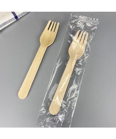 Forks Wooden Fork Disposable Household Fruit Cake Fork Biodegradable Size 15.5cm*2.5cm - Buy Online on GoSupps.com