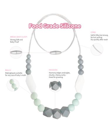 Chew Necklaces for Sensory Kids 2 Pack Baby Silicone Teething Necklace Nursing Necklace Breastfeeding Teether Toys BPA Free Freezable Dishwasher and Refrigerator Safe - Buy Online on GoSupps.com
